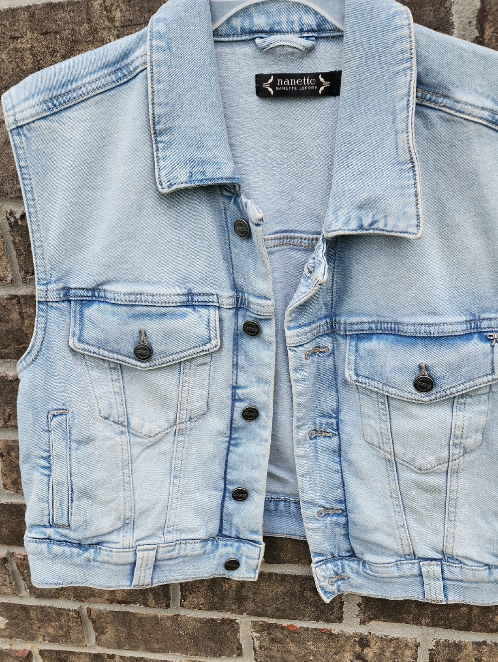 Nanette Lepore Light Wash Denim Vest - Sz M